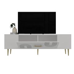 Valeria Tv Sehpası Tv Ünitesi Beyaz Altın