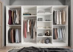 Terra 8 Kapaklı Dolap Gardırop Beyaz - Ücretsiz Kurulum