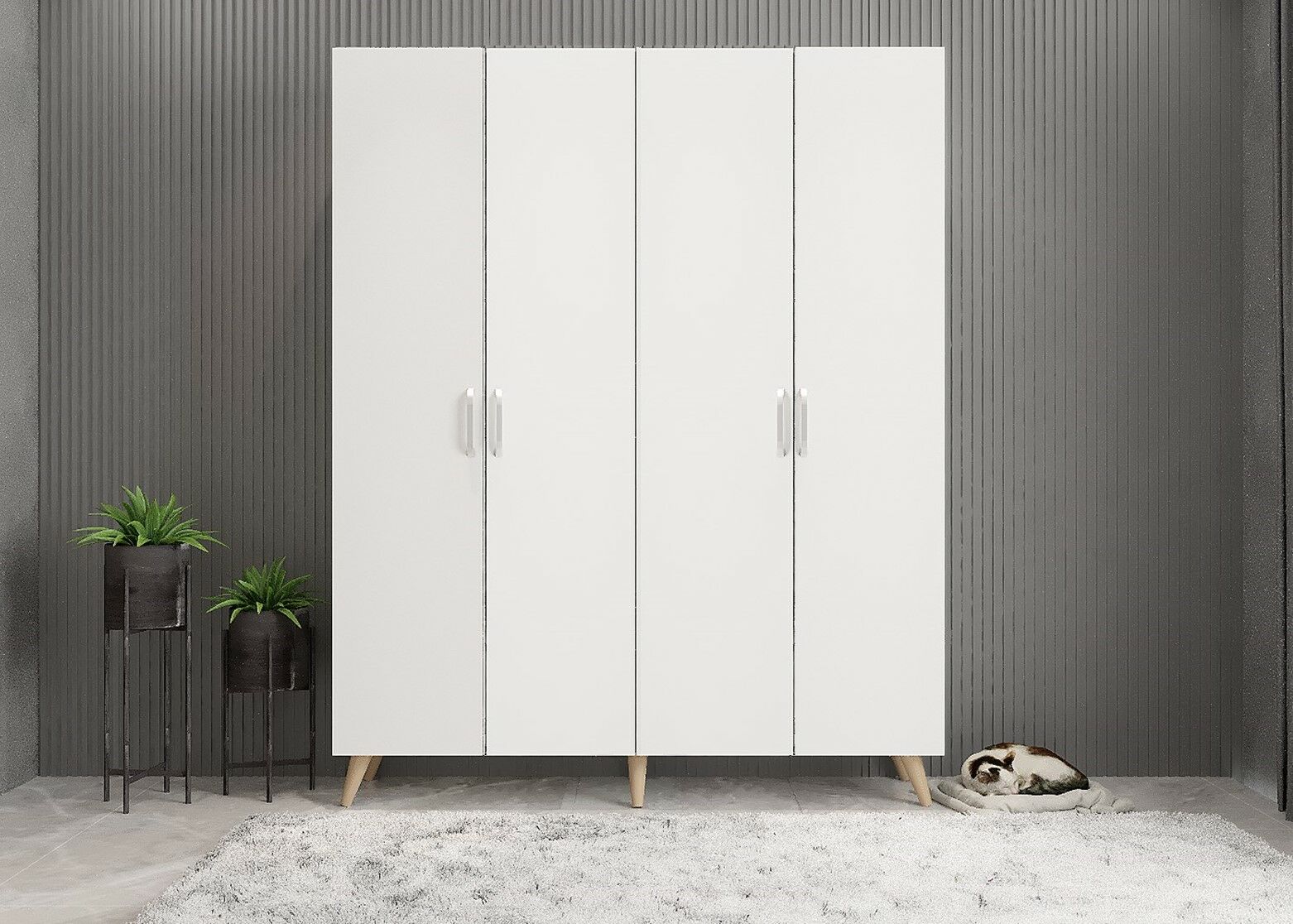 Sedef Portmanto Vestiyer Ayakkabılık Meşe Beyaz-Ücretsiz Kurulum