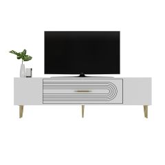 Camilla Tv Sehpası Tv Ünitesi Beyaz Altın