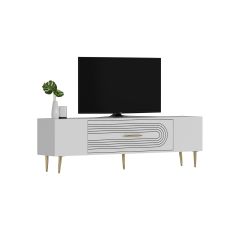 Camilla Tv Sehpası Tv Ünitesi Beyaz Altın