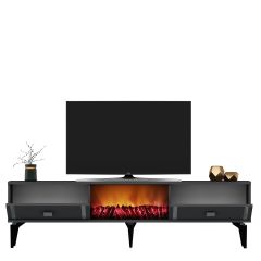 Zirve Tv Ünitesi Tv Sehpası Antrasit Gümüş