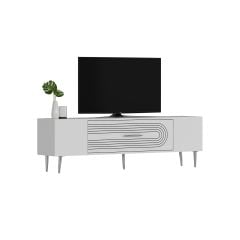 Camilla Tv Sehpası Tv Ünitesi Beyaz Gümüş