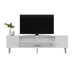 Camilla Tv Sehpası Tv Ünitesi Beyaz Gümüş