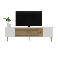 Camilla Tv Sehpası Tv Ünitesi Beyaz Safirmeşe Altın