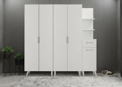 Begonya Portmanto Vestiyer Ayakkabılık Beyaz-Ücretsiz Kurulum