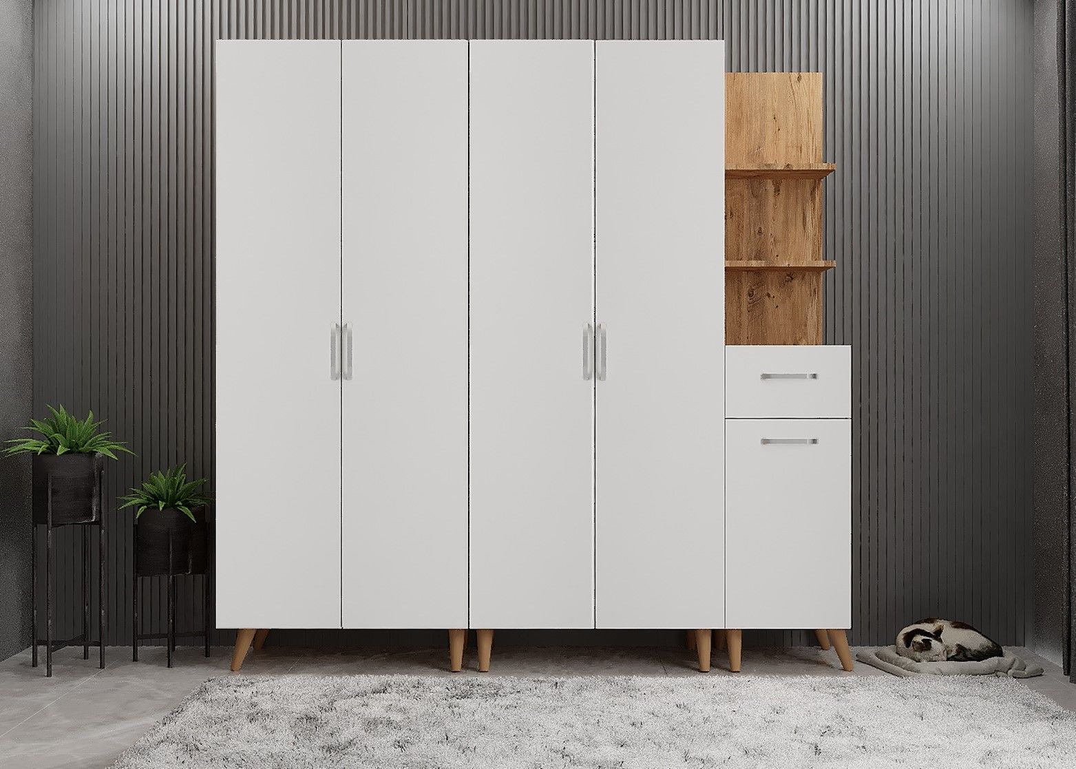 Begonya Portmanto Vestiyer Ayakkabılık Çam Beyaz-Ücretsiz Kurulum