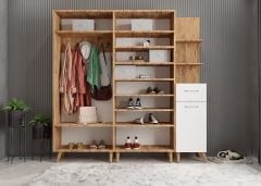 Begonya Portmanto Vestiyer Ayakkabılık Çam Beyaz-Ücretsiz Kurulum