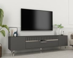 Bakü  Tv Sehpası Tv Ünitesi Antrasit Gümüş
