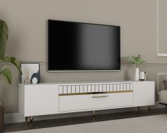Bakü  Tv Sehpası Tv Ünitesi Beyaz Altın