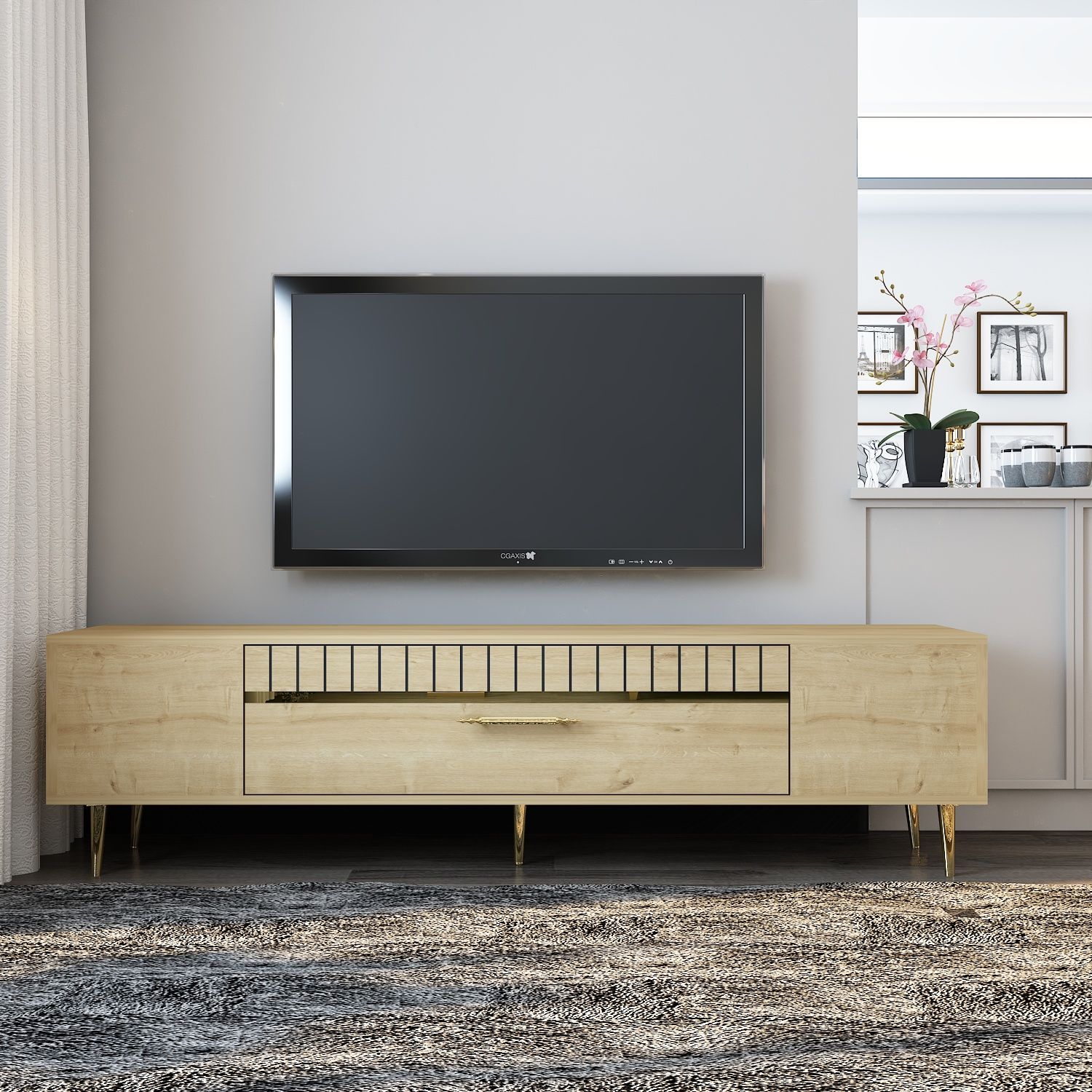 Bakü  Tv Sehpası Tv Ünitesi Safirmeşe Altın