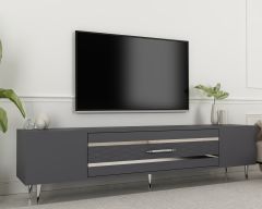 Aşkabat Tv Sehpası Tv Ünitesi Antrasit Gümüş