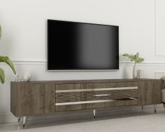 Aşkabat Tv Sehpası Tv Ünitesi Ceviz Gümüş