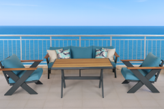 Selina Alüminyum Oturma Grubu Bahçe Balkon Koltuk Takımı 3+1+1+Masa