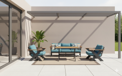 Selina Alüminyum Oturma Grubu Bahçe Balkon Koltuk Takımı 3+1+1+Masa