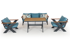 Selina Alüminyum Oturma Grubu Bahçe Balkon Koltuk Takımı 3+1+1+Masa