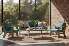 Monteras Alüminyum Oturma Grubu Bahçe Balkon Koltuk Takımı 3+1+1+Masa