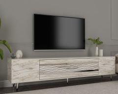 Aşkabat Tv Sehpası Tv Ünitesi Efesmermer Gümüş