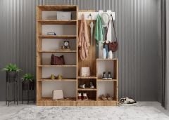 Moon Portmanto Vestiyer Ayakkabılık Çam Beyaz -Ücretsiz Kurulum