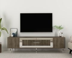 Lahor Tv Sehpası Tv Ünitesi Ceviz Gümüş