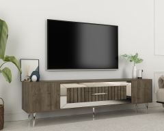 Lahor Tv Sehpası Tv Ünitesi Ceviz Gümüş