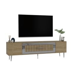 Lahor Tv Sehpası Tv Ünitesi Safirmeşe Gümüş