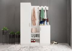 Efes Portmanto Vestiyer Ayakkabılık Beyaz -Ücretsiz Kurulum