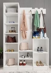 Efes Portmanto Vestiyer Ayakkabılık Beyaz -Ücretsiz Kurulum