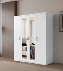 Frezya Tamamı Mdf 4 Kapaklı Membran Gardırop Dolap 147 cm- Kurulum Dahil