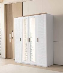 Petunya Tamamı Mdf 4 Kapaklı Membran Gardırop Dolap 147 cm- Kurulum Dahil