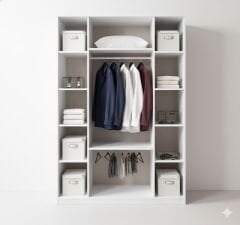 Petunya Tamamı Mdf 4 Kapaklı Membran Gardırop Dolap 147 cm- Kurulum Dahil