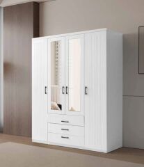 Fulya Tamamı Mdf 4 Kapaklı Membran Gardırop Dolap 147 cm- Kurulum Dahil