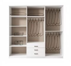 Gardenya Tamamı Mdf 6 Kapaklı Membran Gardırop ve Yatak Odası Takımı - Kurulum Dahil