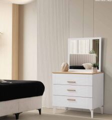 Mimoza Tamamı Mdf 6 Kapaklı Membran Gardırop ve Yatak Odası Takımı - Kurulum Dahil