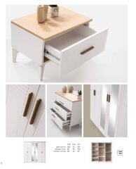 Mimoza Tamamı Mdf 6 Kapaklı Membran Gardırop ve Yatak Odası Takımı - Kurulum Dahil