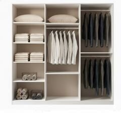 Lilyum Tamamı Mdf 6 Kapaklı Membran Gardırop ve Yatak Odası Takımı - Kurulum Dahil