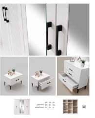 Lilyum Tamamı Mdf 6 Kapaklı Membran Gardırop ve Yatak Odası Takımı - Kurulum Dahil