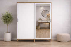 İmaj Sürgülü Portmanto Vestiyer Meşe Beyaz - Ücretsiz Kurulum