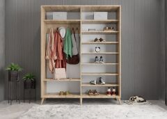 İmaj Sürgülü Portmanto Vestiyer Meşe Beyaz - Ücretsiz Kurulum