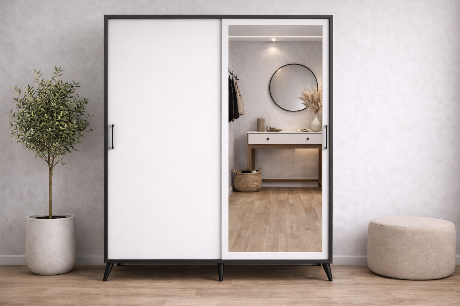 İmaj Sürgülü Portmanto Vestiyer Füme Beyaz - Ücretsiz Kurulum