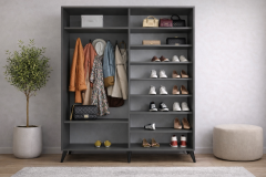 İmaj Sürgülü Portmanto Vestiyer Füme Beyaz - Ücretsiz Kurulum