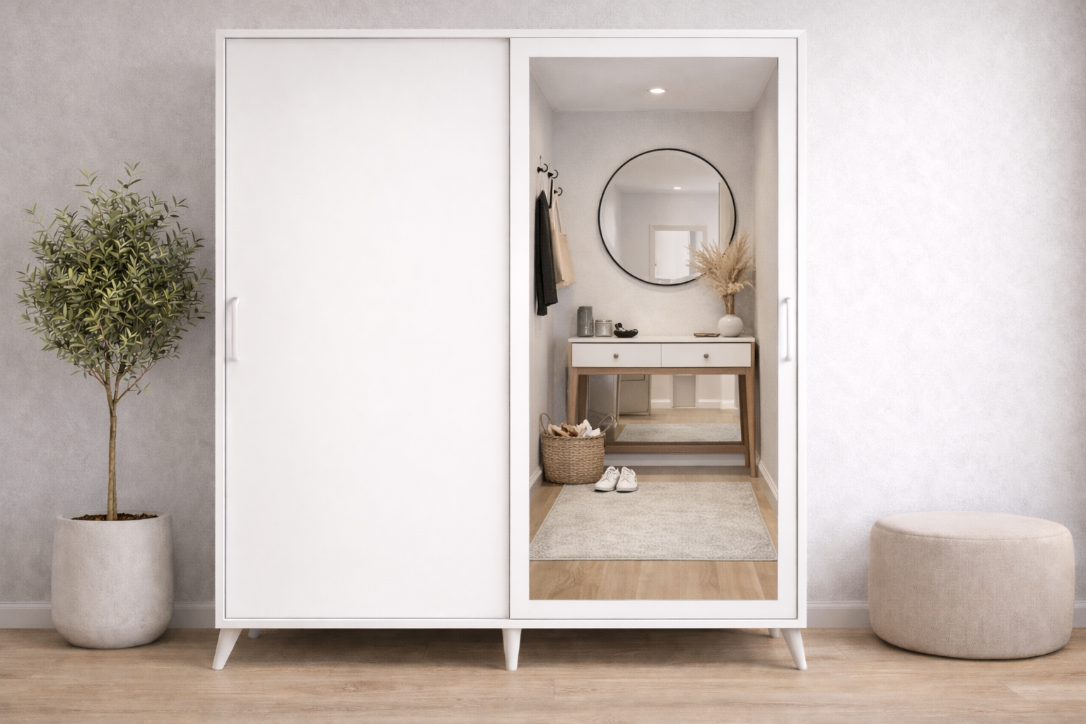 İmaj Sürgülü Portmanto Vestiyer Beyaz - Ücretsiz Kurulum 160 cm