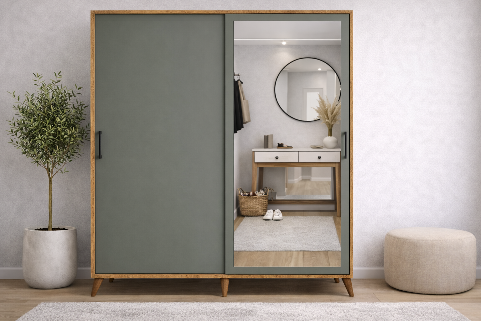 İmaj Sürgülü Portmanto Vestiyer Çam Füme - Ücretsiz Kurulum