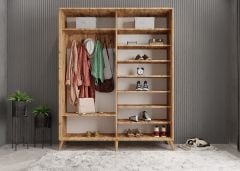 İmaj Sürgülü Portmanto Vestiyer Çam Füme - Ücretsiz Kurulum