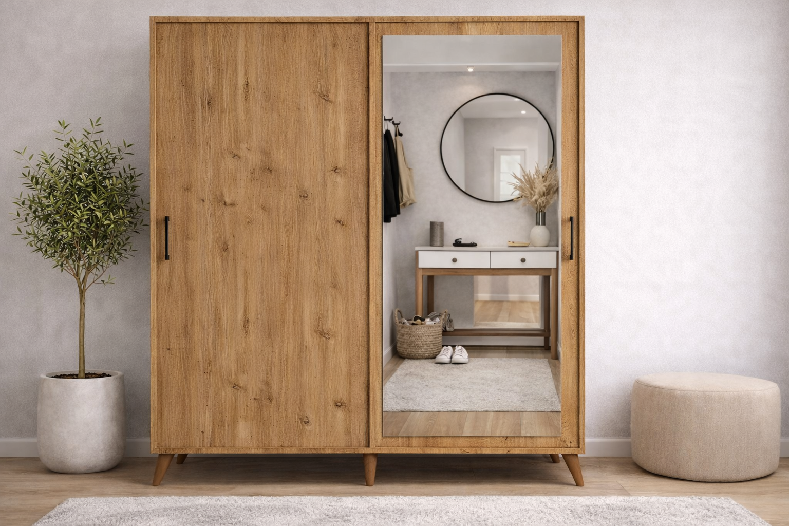 İmaj Sürgülü Portmanto Vestiyer Çam- Ücretsiz Kurulum