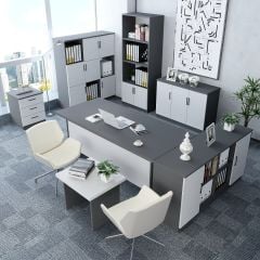 Vest 7'li Ofis Takımı Ücretsiz Kurulum Model 1 Füme Beyaz