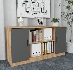 Naomi 6'lı Ofis Takımı Ücretsiz Kurulum Model 2 Çam Füme