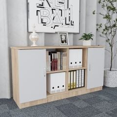 Naomi 6'lı Ofis Takımı Ücretsiz Kurulum Model 2 Meşe Beyaz