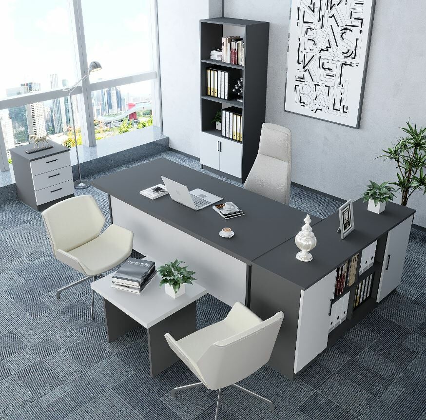 Padova 5'li Ofis Takımı Ücretsiz Kurulum Model 3 Füme Beyaz