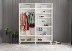 Açelya Portmanto Vestiyer Ayakkabılık Beyaz-Ücretsiz Kurulum M2